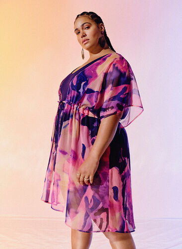 ZizziStrand-Kimono mit Druck, Purple Swirl, Image image number 0