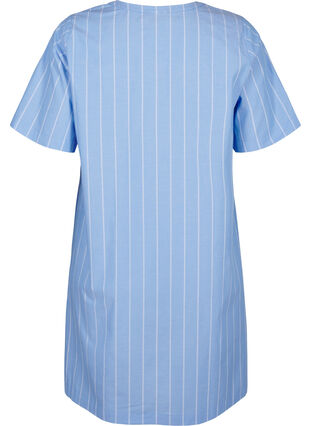 Zizzi Gestreiftes Kleid aus Bio-Baumwolle, Blue Stripe, Packshot image number 1