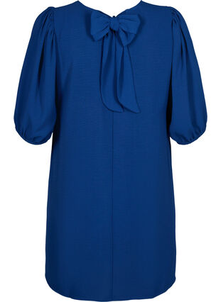 Zizzi Kurzes Kleid mit Schleifen-Detail hinten, Estate Blue, Packshot image number 1