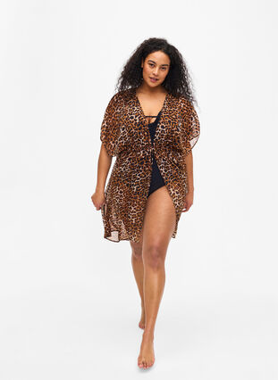 ZizziStrand-Kimono mit Druck, Leopard, Model image number 3