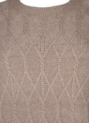 ZizziGestrickter Pullover mit Muster und Perlen, Desert Taupe Mel., Packshot image number 2