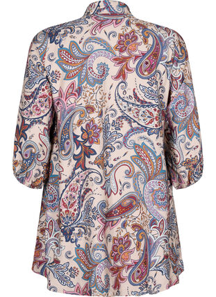 ZizziViskose-Tunika mit Paisley-Print und 3/4-Ärmeln, Sand Do. Paisley AOP, Packshot image number 1