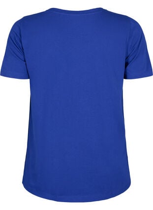 ZizziUnifarbenes Basic-T-Shirt aus Baumwolle, Sodalite Blue, Packshot image number 1