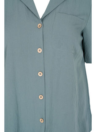 Zizzi Hemd aus Viskose mit kurzen Ärmeln, Balsam Green, Packshot image number 2