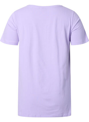 Zizzi Einfarbiges basic T-Shirt aus Baumwolle, Lavender, Packshot image number 1