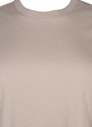 Zizzi Basic-T-Shirt aus Baumwolle mit Rundhalsausschnitt, Silver Mink, Packshot image number 2