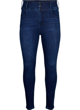 ZizziSuper schlanke Bea Jeans mit extra hoher Taille, Dark Blue, Packshot image number 0