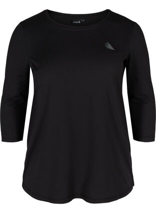 Zizzi Trainingsbluse mit 3/4 Ärmeln, Black, Packshot image number 0