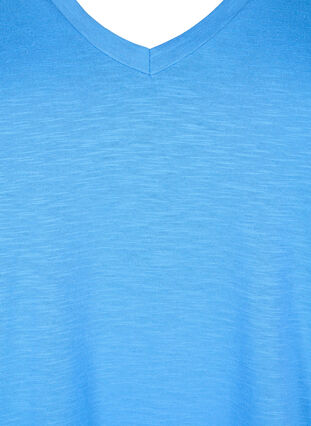 Zizzi Kurzärmliges Basic-T-Shirt mit V-Ausschnitt, Marina, Packshot image number 2