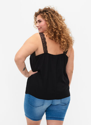 ZizziSpitzentop aus Viskose, Black, Model image number 1