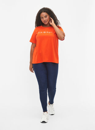 Zizzi FLASH - T-Shirt mit Motiv, Orange.com, Model image number 2