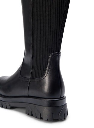 ZizziExtra-Weite - Hoher Stiefel mit Gummizug und Reißverschluss, Black, Packshot image number 2