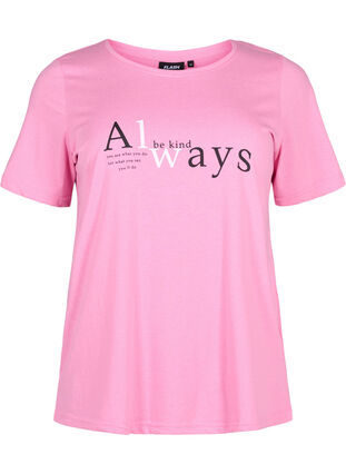 Zizzi FLASH - T-Shirt mit Motiv, Begonia Pink Always, Packshot image number 0