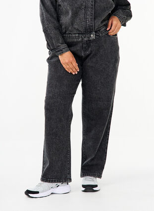 ZizziWeite Jeans mit verkürzter Länge, Dark Grey Denim, Model image number 2