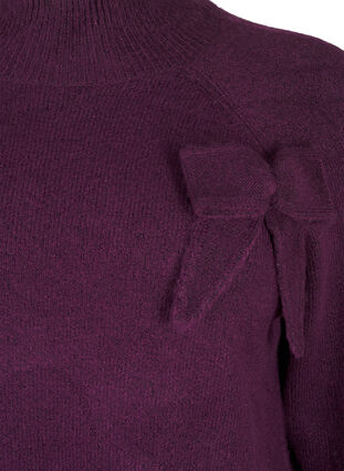 Zizzi Strickbluse mit Schleifen-Detail, Potent P. Black Mel., Packshot image number 2