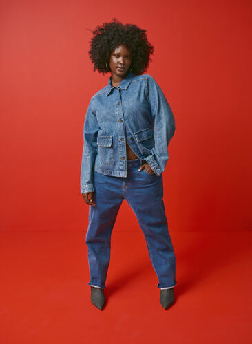 ZizziHemdjacke aus Denim mit Taschen, Blue Denim, Image image number 0