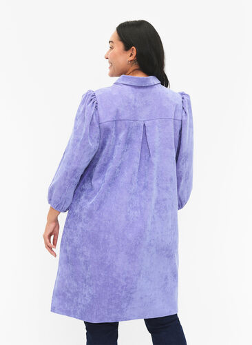 ZizziKordkleid mit 3/4 Ärmeln und Knöpfen, Lavender Violet, Model image number 1