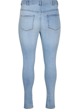 Zizzi Slim-Fit-Jeans mit Abriebdetails, Light Blue, Packshot image number 1