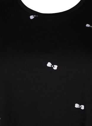 Zizzi T-Shirt aus Bio-Baumwolle mit Schleifen, Black W. Bow Emb. , Packshot image number 2