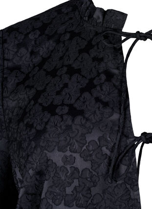 ZizziKurzärmelige Jacquard-Bluse mit Schleifen, Black, Packshot image number 2