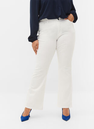 ZizziEllen Bootcut-Jeans mit hoher Taille., White, Model image number 2