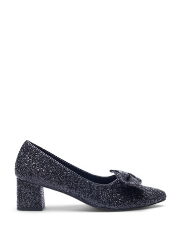 ZizziExtra-Weite - Glitzer-Pumps mit Schleife, Black, Packshot image number 0