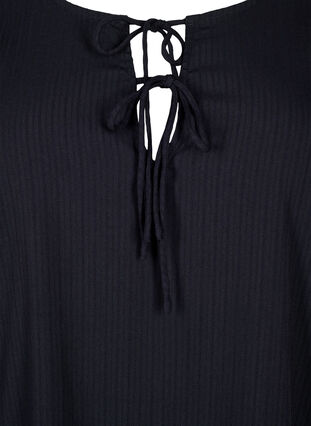 Zizzi Tunika aus Viskose mit Bindebändern, Black, Packshot image number 2