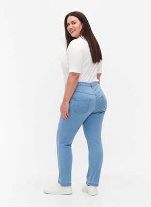 ZizziSchmale Passform Emily Jeans mit normaler Taille, Ex Lt Blue, Model image number 1