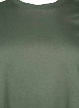 Zizzi Basic-T-Shirt aus Baumwolle mit Rundhalsausschnitt, Thyme, Packshot image number 2