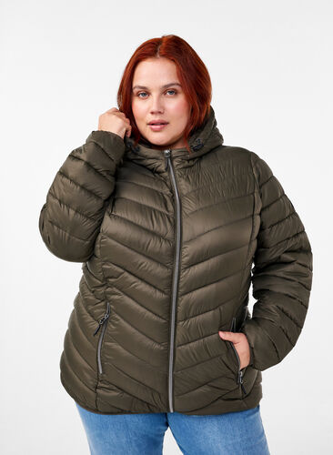 ZizziLeichte Jacke mit Kapuze, Beluga, Model image number 0