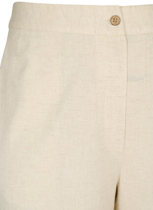 Zizzi Hose mit hoher Taille aus Baumwolle und Leinen, Whitecap Gray, Packshot image number 2