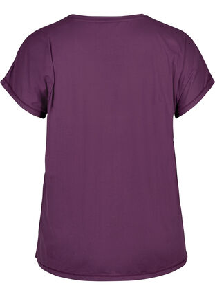 Zizzi Einfarbiges Trainings-T-Shirt, Blackberry Wine, Packshot image number 1