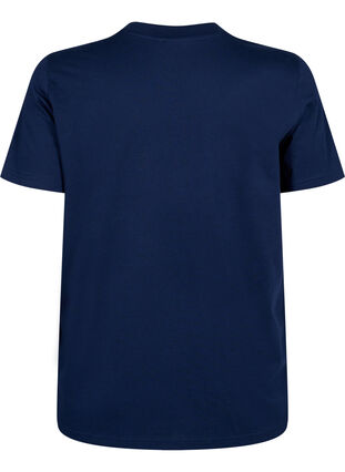 Zizzi Basic-T-Shirt aus Baumwolle mit Rundhalsausschnitt, Navy Blazer, Packshot image number 1