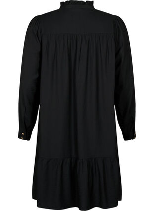 ZizziKurzes Kleid mit Rüschenkragen, Black, Packshot image number 1