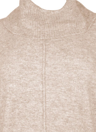 ZizziMelange-Strickpullover mit Rollkragen, Simply Taupe Mel., Packshot image number 2