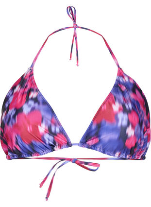 Zizzi Triangel-Bikini-BH mit Muster, Pink Flower AOP, Packshot image number 0