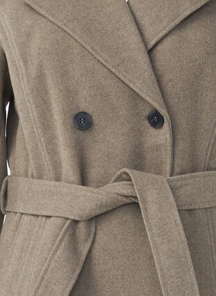 ZizziKurze Wolljacke mit Gürtel, Desert Taupe Mel., Packshot image number 2