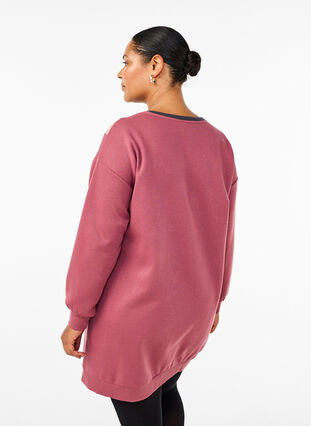 ZizziLanges Sweatshirt mit Farbblock, Rose B. Color Block, Model image number 1