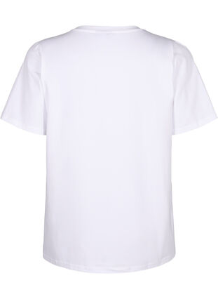 ZizziT-Shirt aus Bio-Baumwolle mit Stickereidetails, Bright White, Packshot image number 1