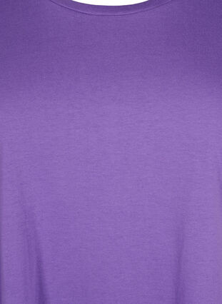Zizzi Kurzärmeliges T-Shirt aus Baumwollmischung, Deep Lavender, Packshot image number 2