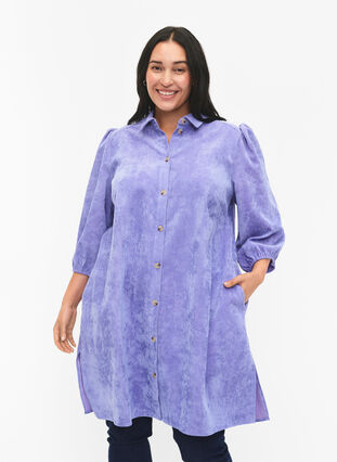 ZizziKordkleid mit 3/4 Ärmeln und Knöpfen, Lavender Violet, Model image number 0