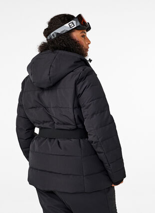 ZizziSki-Jacke mit Kapuze und Gürtel, Black, Model image number 1