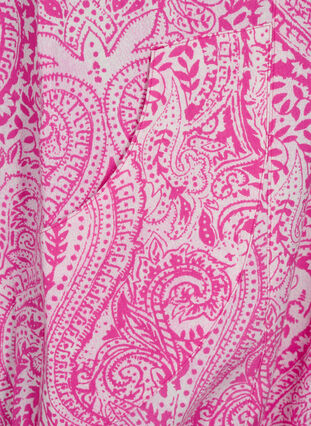 ZizziKurzärmeliges, bedrucktes Baumwollkleid, Shocking P. Paisley , Packshot image number 3