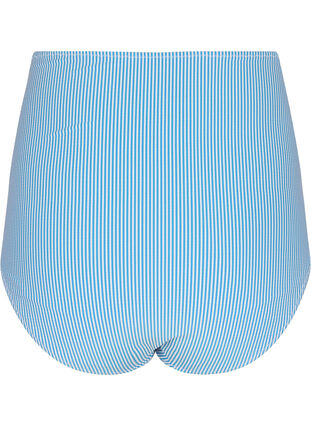 Zizzi Gestreiftes Bikini-Unterteil mit extra hoher Taille, BlueWhite Stripe AOP, Packshot image number 1