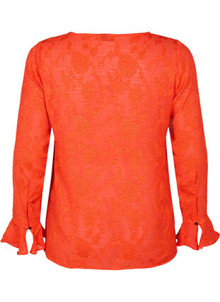 ZizziLangärmliges Hemd mit Jacquard-Look, Orange.com, Packshot image number 1