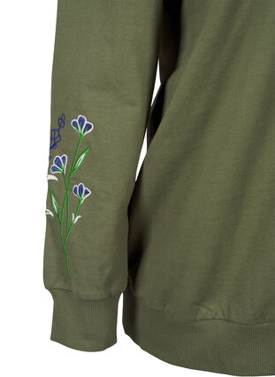 ZizziSweatshirt mit Blumenstickereien, D. L. Green W. emb., Packshot image number 3