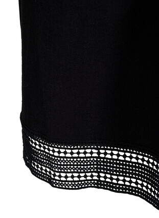 ZizziBaumwollkleid mit Häkeldetails, Black, Packshot image number 3