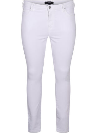 Zizzi Hochtaillierte Super Slim Amy Jeans, White, Packshot image number 0