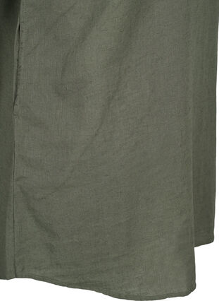Zizzi Tunika mit Kapuze aus Baumwolle und Leinen, Thyme, Packshot image number 3