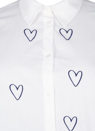 ZizziKlassisches Shirt mit gestickten Herzen, Bright Wh.W. Blue H., Packshot image number 2